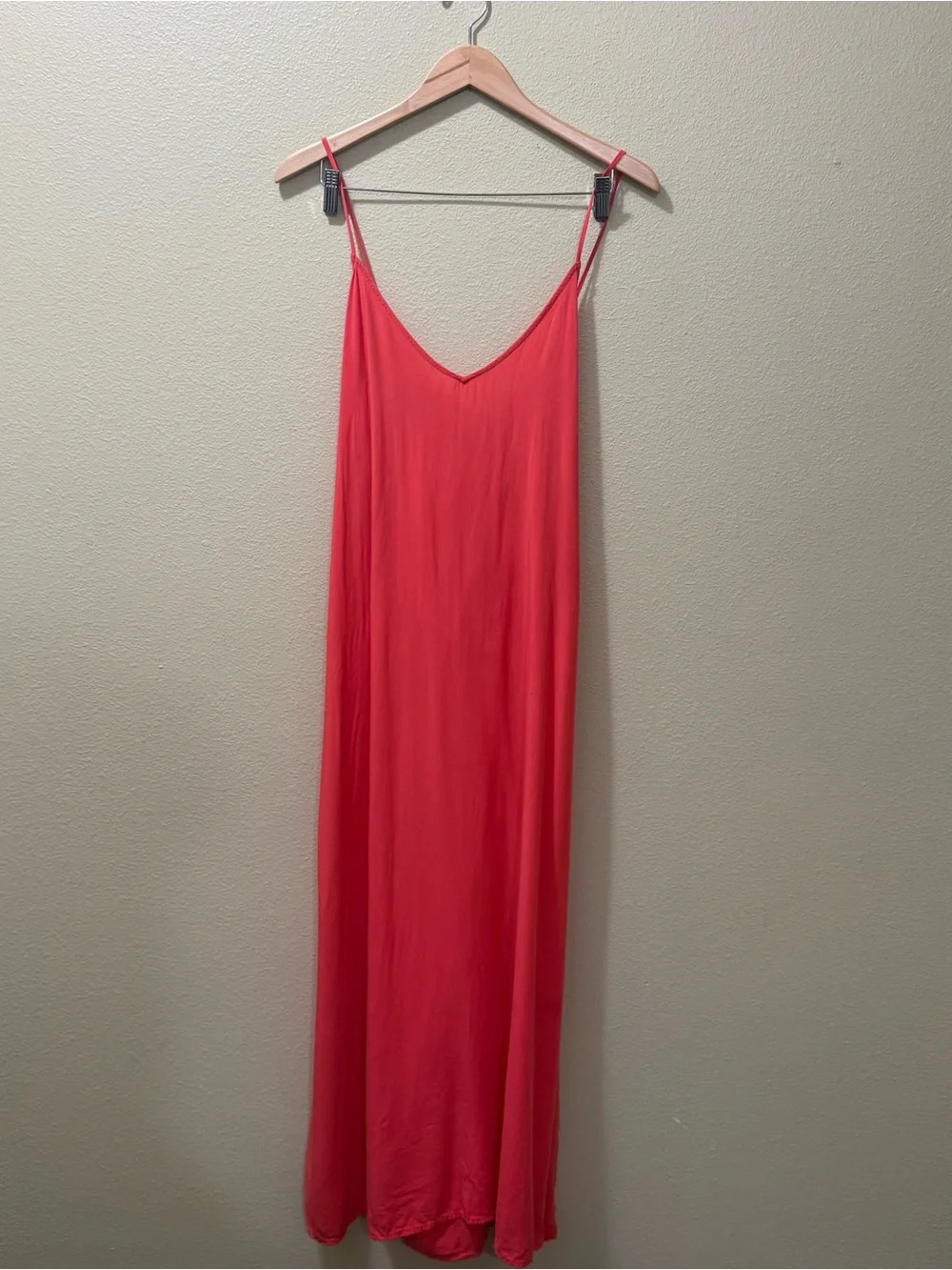 Women’s XXL Old Navy Coral Flowy Spaghetti Strap Long Shift Maxi Dress